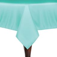 Ultimate Textile -10 Pack- 90 x 90-Inch Square Polyester Linen Tablecloth, Aqua Blue