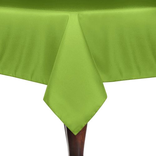  Ultimate Textile -5 Pack- 90 x 90-Inch Square Polyester Linen Tablecloth, Lime Green