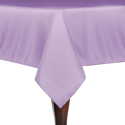  Ultimate Textile 90 x 90-Inch Square Polyester Linen Tablecloth Lilac Light Purple