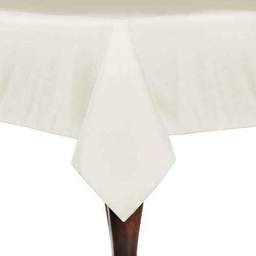  Ultimate Textile -5 Pack- 90 x 90-Inch Square Polyester Linen Tablecloth, Ivory Cream