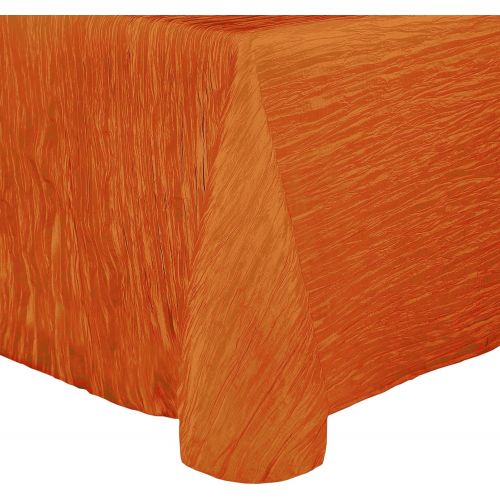  Ultimate Textile -10 Pack- Crinkle Taffeta - Delano 90 x 156-Inch Rectangular Tablecloth, Fire Orange