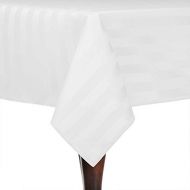 Ultimate Textile -10 Pack- Satin-Stripe 60 x 144-Inch Rectangular Tablecloth, White: Kitchen & Dining