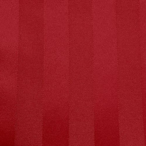  Ultimate Textile -2 Pack- Satin-Stripe 60 x 144-Inch Rectangular Tablecloth, Red