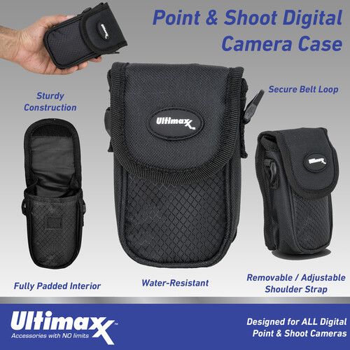  Ultimaxx Professional Digital Point and Shoot Camera Case (Black)