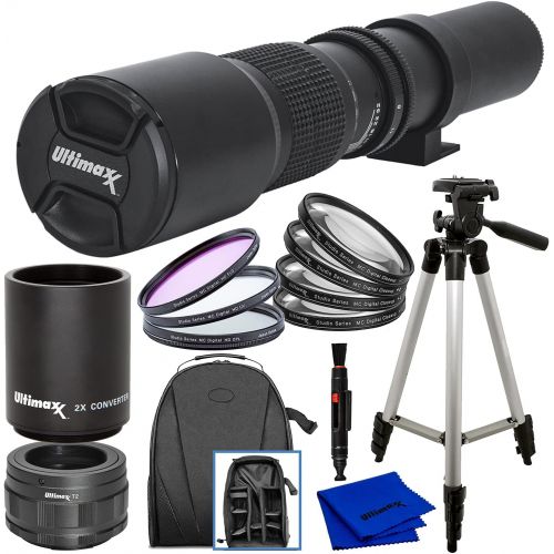  Ultimaxx High-Power 500mm f/8 Manual Multi-Coated Preset Telephoto Lens Kit for Nikon Z50, Z6, and Z7 Z-Mount Cameras - Includes: T-Mount to Nikon Z-Mount Adapter & More