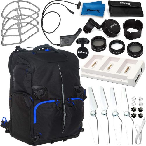  Ultimaxx’s Deluxe Accessory Bundle for DJI’s Phantom 4 Quadcopter; Includes: Professional Backpack for All DJI Phantom Quadcopters, Filter Kit, Grey Prop Guards, and More