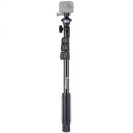 Ultimaxx 48″ Aluminum Monopod with GoPro Compatible Adapter, Cell Phone Holder and Carrying Bag - Telescopic Hiking Pole Camera Mount and Accessories