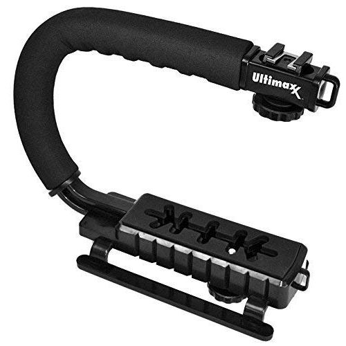  Ultimaxx Stabilizing Handheld Stabilizer Handle Grip with Accessory Mount for Camera, Camcorder, DSLR, DV Video; Particularly Canon, Nikon, Sony, Panasonic, Pentax, and Olympus Cam