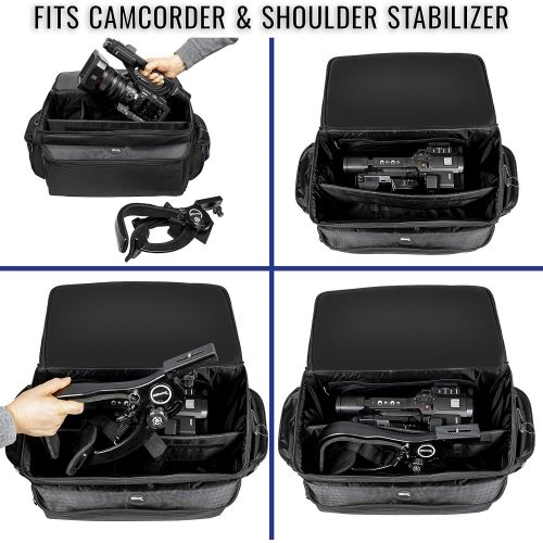  Ultimaxx’s Extra Large, Water-Resistant Professional Gadget Bag Compatible with Camcorders and Accessories for Sony NEX-FS-100, FS-100U, FS-700, FS700UK, FS700R, EA50UH Camcorders,