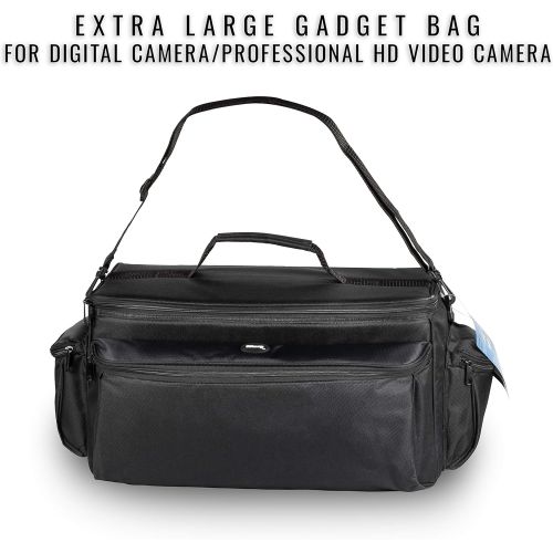  Ultimaxx Ultimax’s Extra Large, Water-Resistant Gadget Bag with 80” Tripod Compatible with Camcorders for Panasonic AG-AC160, AC30, AC90A, AC130A, AF100, HVX200, UX-90, UX-180, HC-X1000, HC