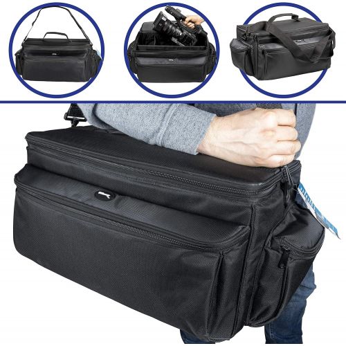  Ultimaxx Ultimax’s Extra Large, Water-Resistant Gadget Bag with 80” Tripod Compatible with Camcorders for Panasonic AG-AC160, AC30, AC90A, AC130A, AF100, HVX200, UX-90, UX-180, HC-X1000, HC