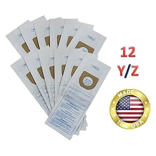  Ultra Fresh 12 Pk Hoover Type Y and Z Vacuum Cleaner Bags. Designed To Fit Hoover Windtunnel, Tempo, Power Drive, Dimension, Dirt Finder, Autodrive, Select Turbopower, Powermax, Br