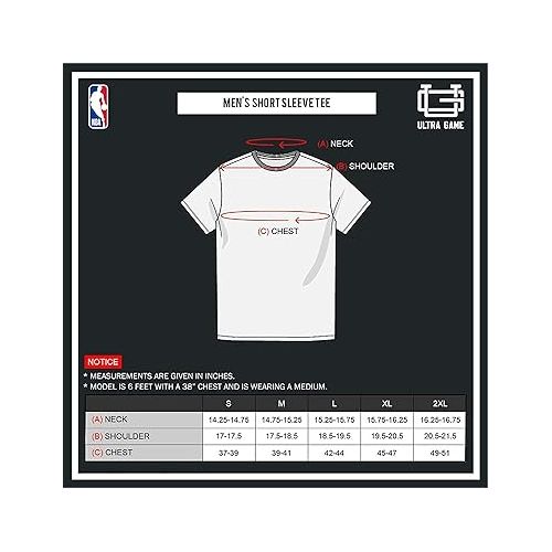  Ultra Game Men's NBA Arched Plexi Short Sleeve T-Shirt
