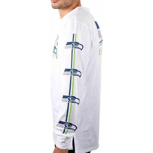  [아마존 핫딜]  [아마존핫딜]Ultra Game NFL Seattle Seahawks Mens Active Basic Long Sleeve Tee Shirt, White, Medium