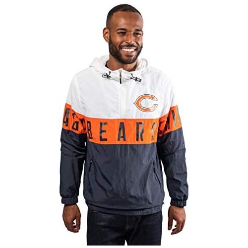  Ultra Game NFL Mens Quarter Zip Hoodie Windbreaker Jacket