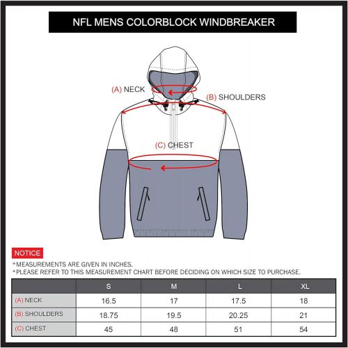  Ultra Game NFL Mens Quarter Zip Hoodie Windbreaker Jacket