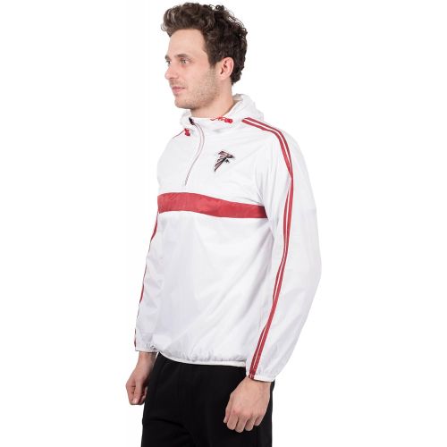  Ultra Game NFL Mens Quarter Zip Pullover Hoodie Packable Windbreaker Jacket