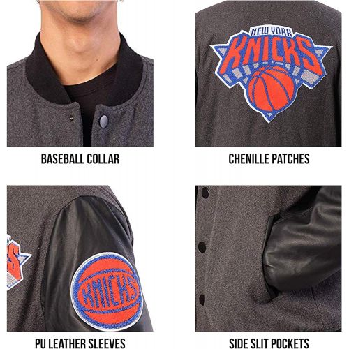  Ultra Game NBA Mens Full-Zip Classic Varsity Jacket