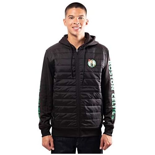  Ultra Game NBA Mens Full-Zip Soft Fleece Puffer Hoodie Jacket