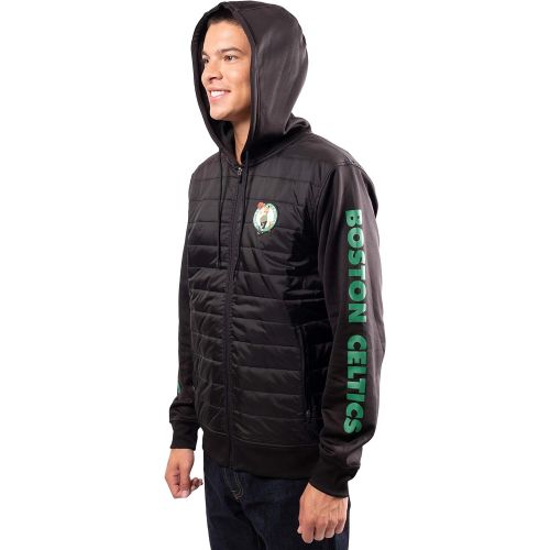  Ultra Game NBA Mens Full-Zip Soft Fleece Puffer Hoodie Jacket