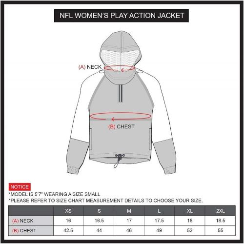  Ultra Game NFL Womens Quarter Zip Hoodie Windbreaker Play Action Jacket
