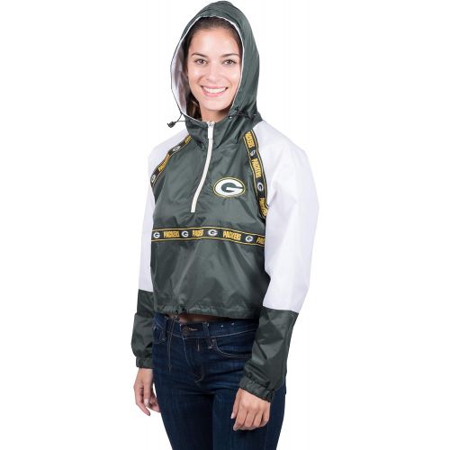  Ultra Game NFL Womens Quarter Zip Hoodie Windbreaker Play Action Jacket