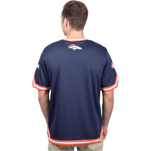 Ultra Game NFL Mens Standard Jersey V-Neck Mesh Stripe Tee Shirt