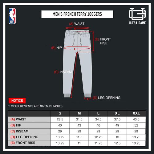  Ultra Game NBA Mens Jogger Pants Active Basic Soft Terry Sweatpants