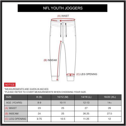  Ultra Game NFL Boys Active Jogger Fleece Sweatpants