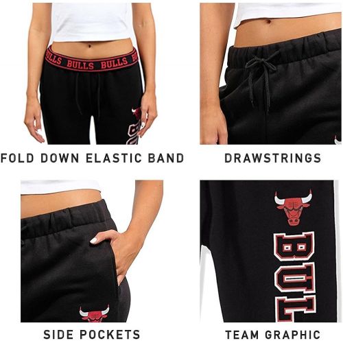  Ultra Game NBA Women’s Foldover Jogger Pants Active Fleece Sweatpants