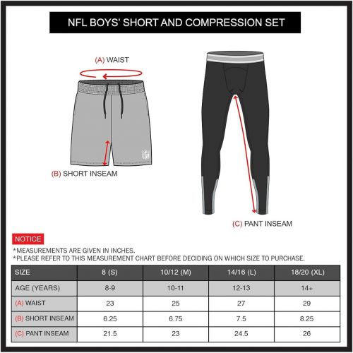 Ultra Game NFL Boys 2 Piece Leggings & Shorts Training Compression Set
