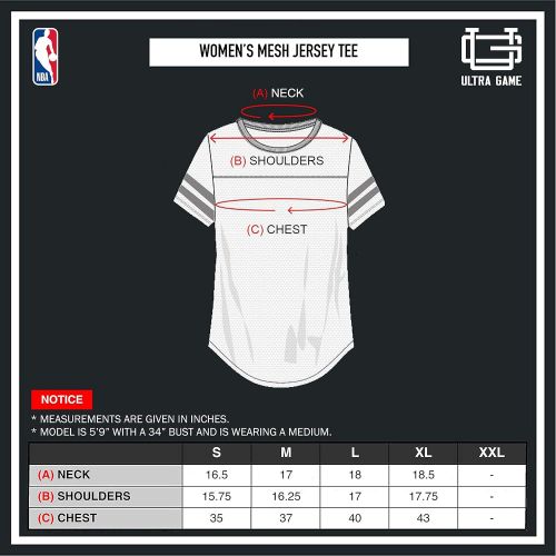  Ultra Game NBA Womens Soft Mesh Jersey Tee Shirt