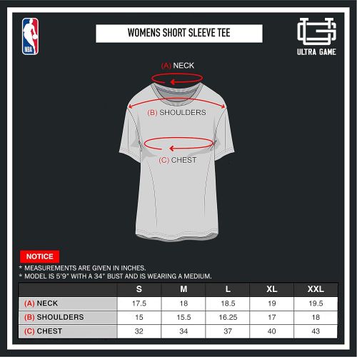  Ultra Game NBA Womens Soft Vintage Jersey Tee Shirt
