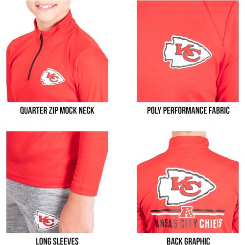  Ultra Game NFL Boy’s Quarter-Zip Active Pullover Shirt