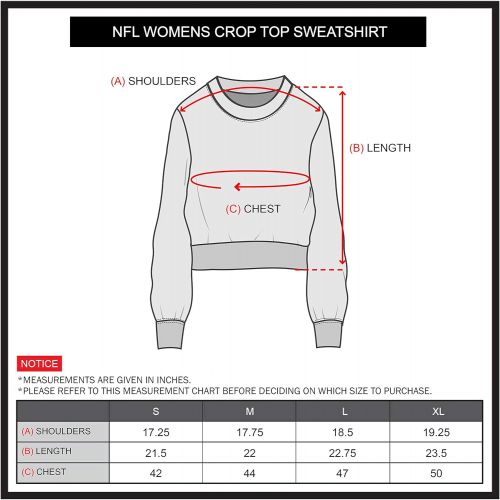  Ultra Game NFL Women’s Distressed Graphics Snow Fleece Crop Top Sweatshirt