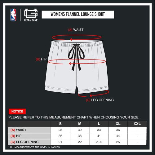  Ultra Game NBA Womens Sleepwear Soft Tee Shirt & Flannel Shorts Loungewear Pajama Set