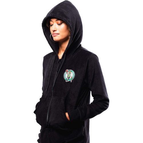  Ultra Game NBA Womens Sleepwear Super Soft Fleece Onesie Pajama Hooded Jumpsuit