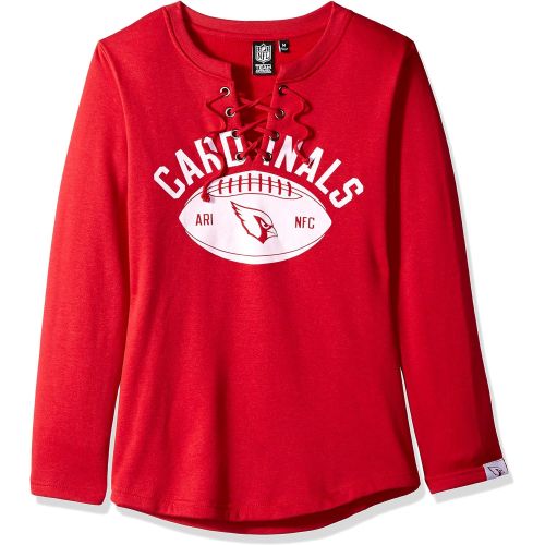  Ultra Game NFL Womens Fleece Long Sleeve Lace -Up Sweatshirt