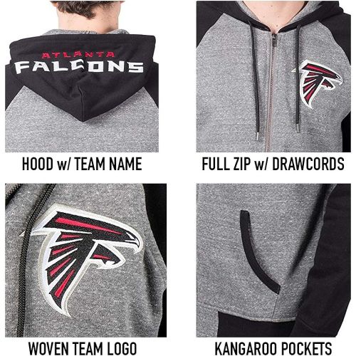  Ultra Game NFL Mens Full Zip Fleece Hoodie Letterman Varsity Jacket