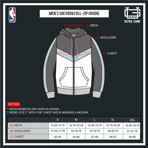  Ultra Game NBA Men’s Full Zip Soft Fleece Sweatshirt Hoodie Jacket