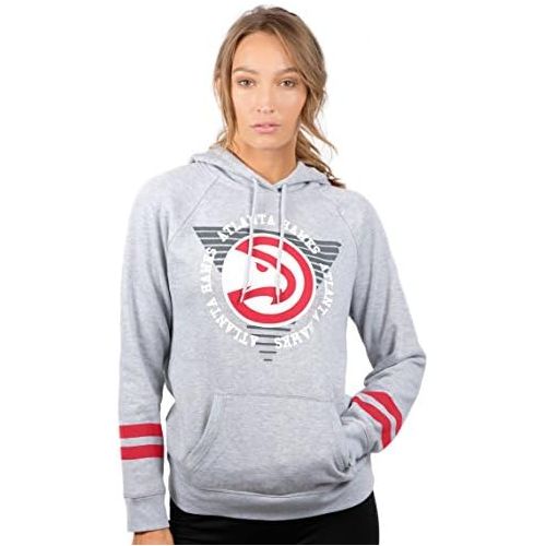  Ultra Game NBA Womens Soft Fleece Pullover Hoodie Sweatshirt with Varsity Stripe