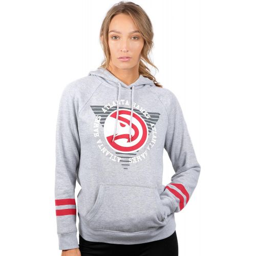  Ultra Game NBA Womens Soft Fleece Pullover Hoodie Sweatshirt with Varsity Stripe