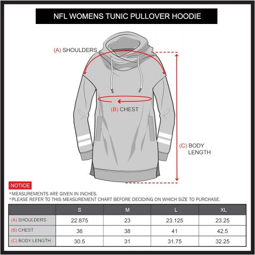  Icer Brands Ultra Game NFL Womens Tunic Hoodie Pullover Sweatshirt Terry