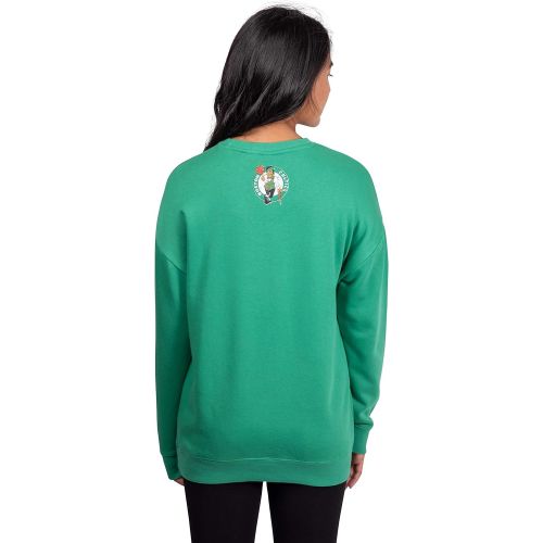  Ultra Game NBA Womens Extra Soft Fleece Distressed Oversized Pullover Sweatshirt