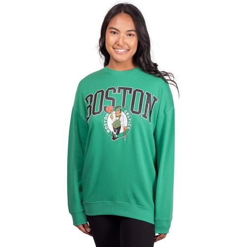  Ultra Game NBA Womens Extra Soft Fleece Distressed Oversized Pullover Sweatshirt