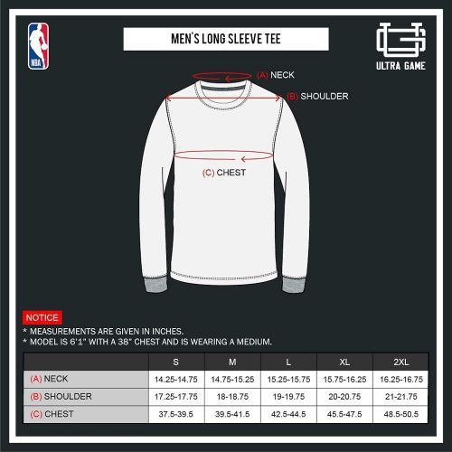  Ultra Game NBA Mens Active Long Sleeve Tee Shirt
