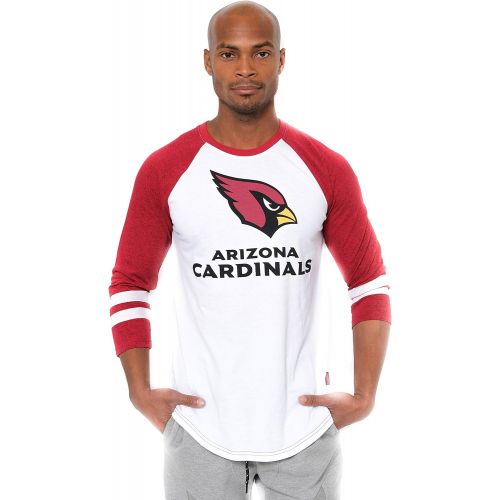  Ultra Game NFL Mens T Raglan Baseball 3/4 Long Sleeve Tee Shirt