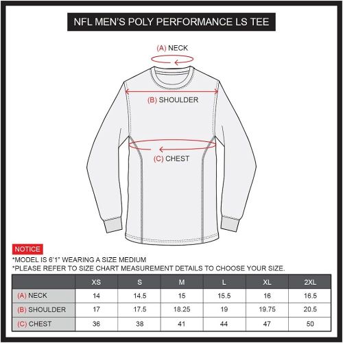  Ultra Game NFL Mens Active Long Sleeve Tee Shirt