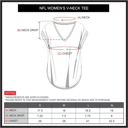  Ultra Game NFL Womens Soft V-Neck Tee Shirt