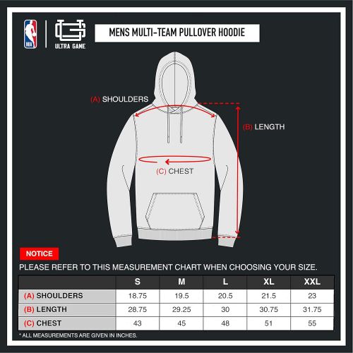  Ultra Game NBA Mens Soft Fleece Pullover Hoodie Sweatshirt